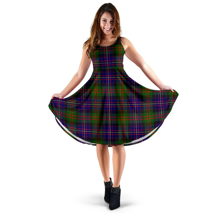 Scottish Cameron of Erracht Modern Clan Tartan Women Midi Dress