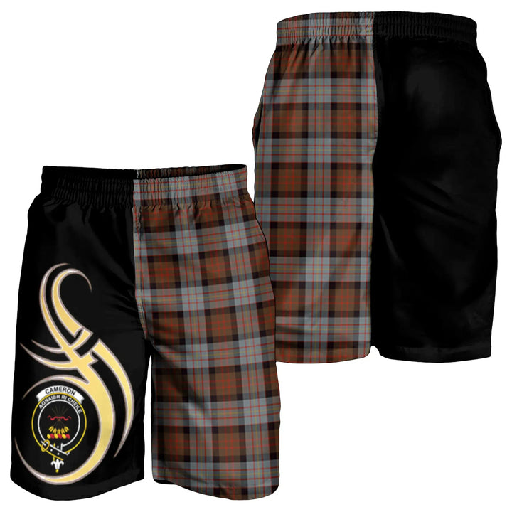 Scottish Cameron of Erracht Weathered Clan Crest Tartan Believe in Me Men's Shorts