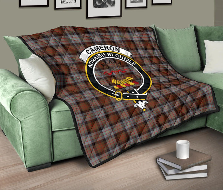 Scottish Cameron of Erracht Weathered Clan Crest Tartan Quilt Tartan Plaid 10