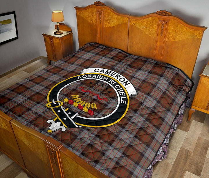 Scottish Cameron of Erracht Weathered Clan Crest Tartan Quilt Tartan Plaid 12