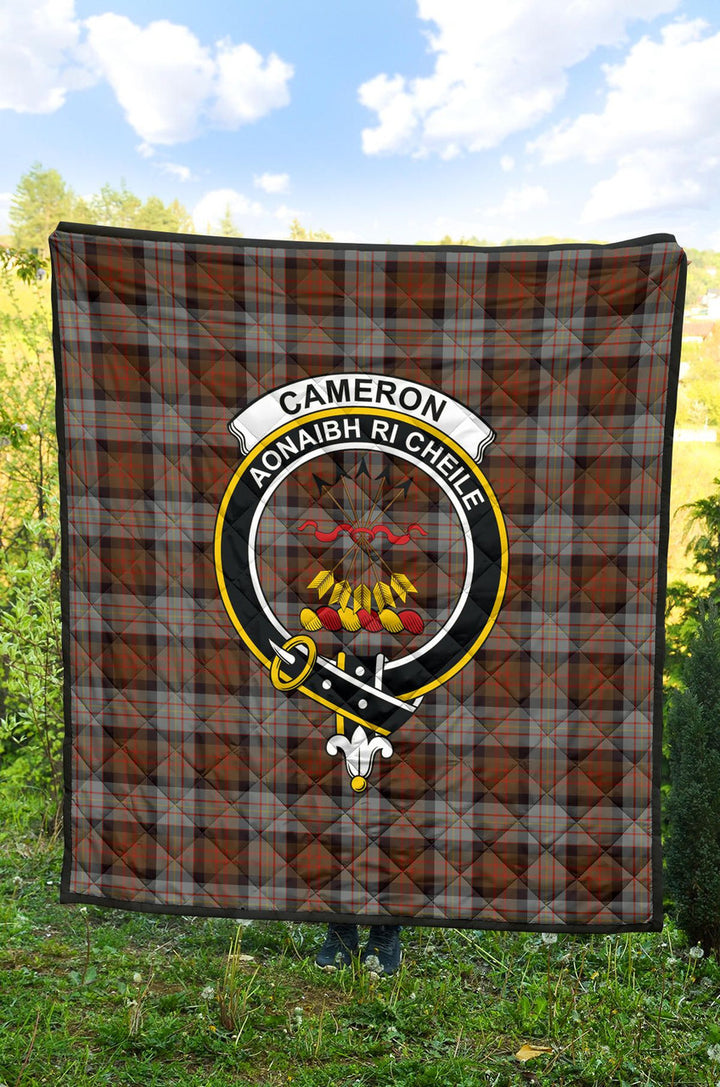 Scottish Cameron of Erracht Weathered Clan Crest Tartan Quilt Tartan Plaid 2