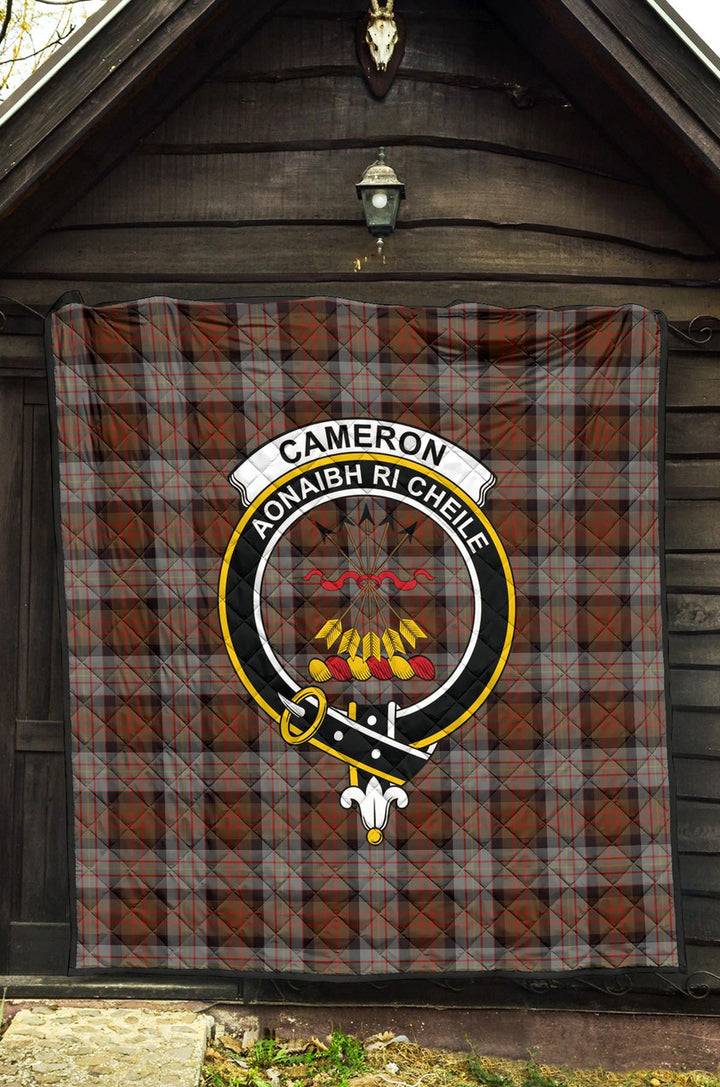 Scottish Cameron of Erracht Weathered Clan Crest Tartan Quilt Tartan Plaid 3