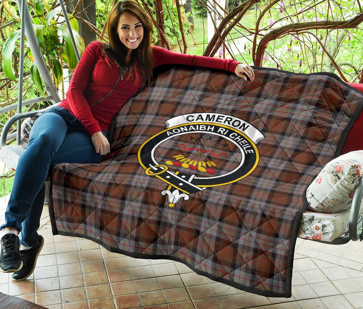 Scottish Cameron of Erracht Weathered Clan Crest Tartan Quilt Tartan Plaid 5