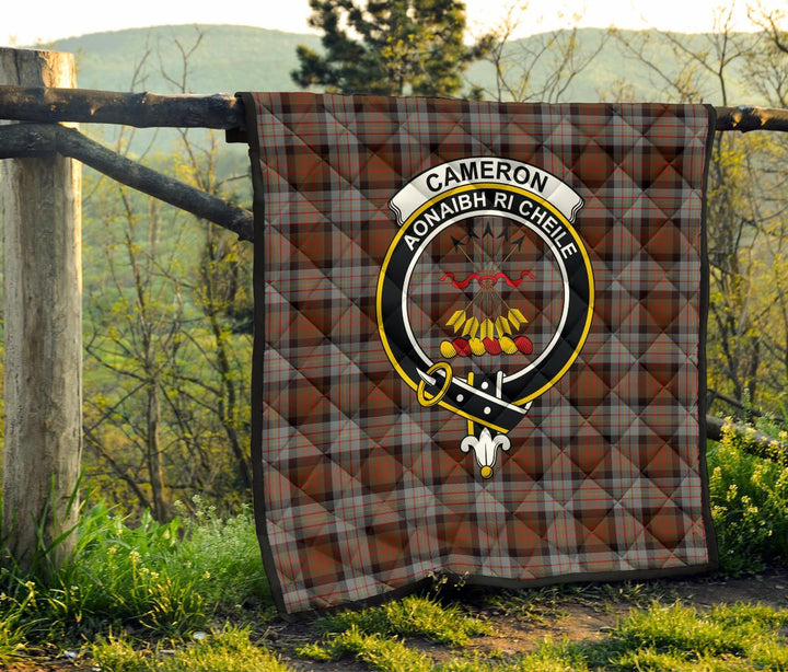 Scottish Cameron of Erracht Weathered Clan Crest Tartan Quilt Tartan Plaid 6