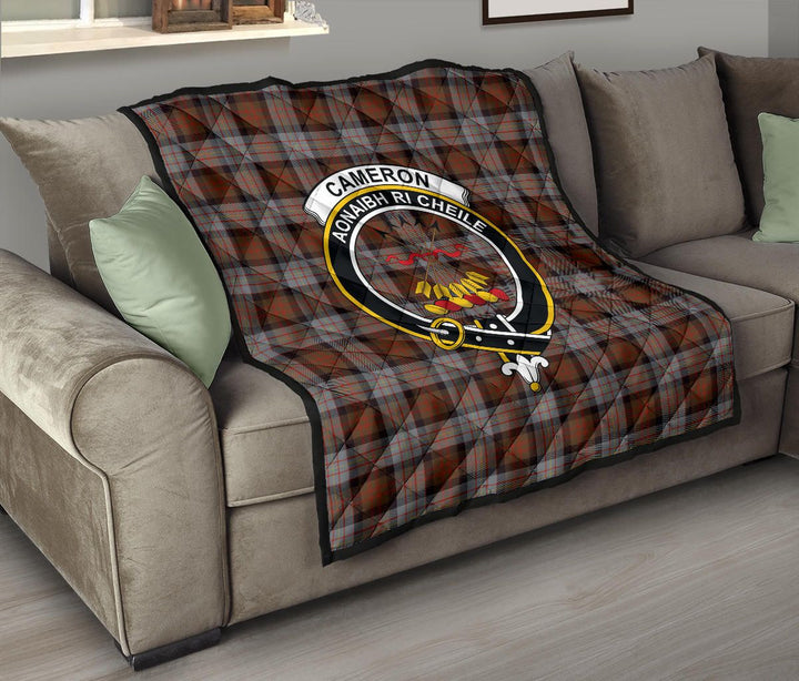 Scottish Cameron of Erracht Weathered Clan Crest Tartan Quilt Tartan Plaid 8