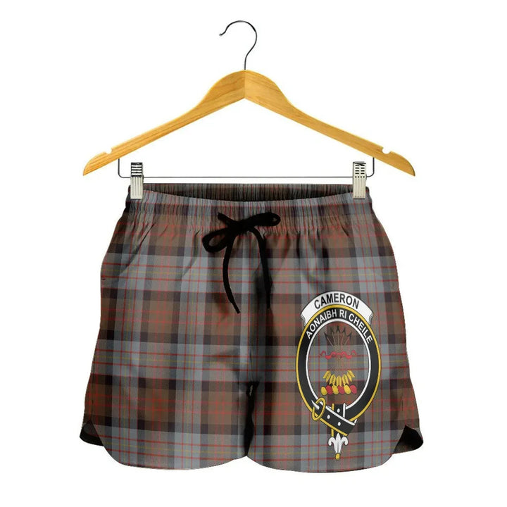 Scottish Cameron of Erracht Weathered Clan Crest Tartan Women Shorts
