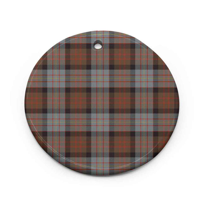 Scottish Cameron of Erracht Weathered Clan Tartan Ceramic Ornament Circle Shape Tartan Plaid