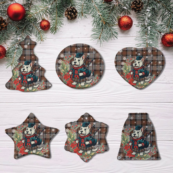 Scottish Cameron of Erracht Weathered Clan Tartan Ceramic Ornament Cute Scottish Terrier Dog All Style Tartan Plaid