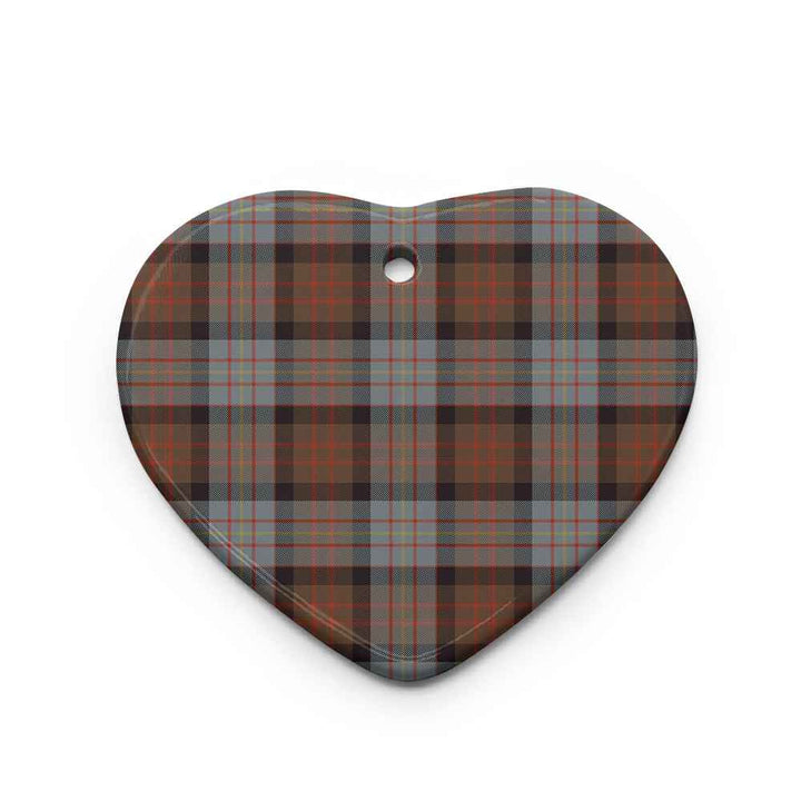 Scottish Cameron of Erracht Weathered Clan Tartan Ceramic Ornament Heart Shape Tartan Plaid