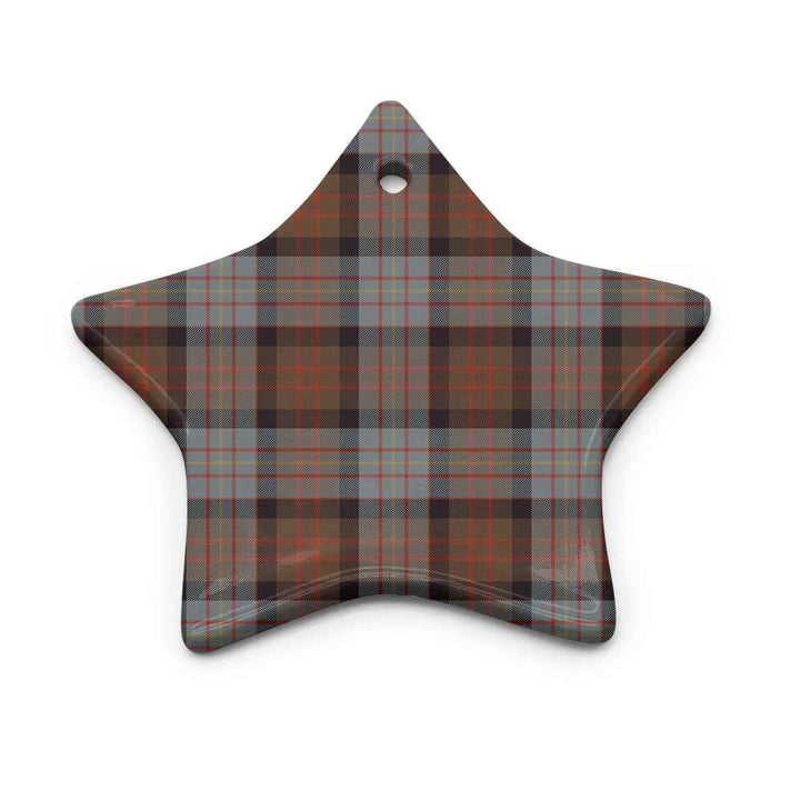 Scottish Cameron of Erracht Weathered Clan Tartan Ceramic Ornament Star Shape Tartan Plaid