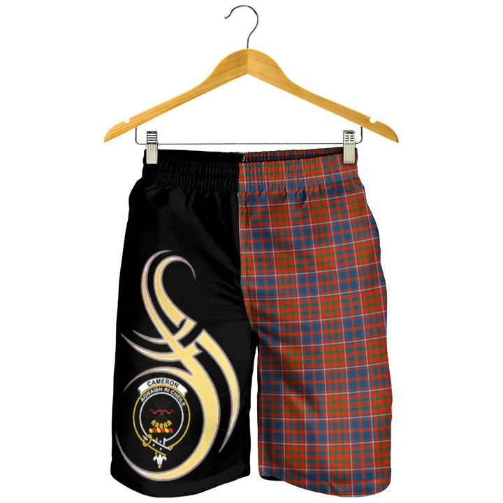 Scottish Cameron of Lochiel Ancient Clan Crest Tartan Believe in Me Men's Shorts
