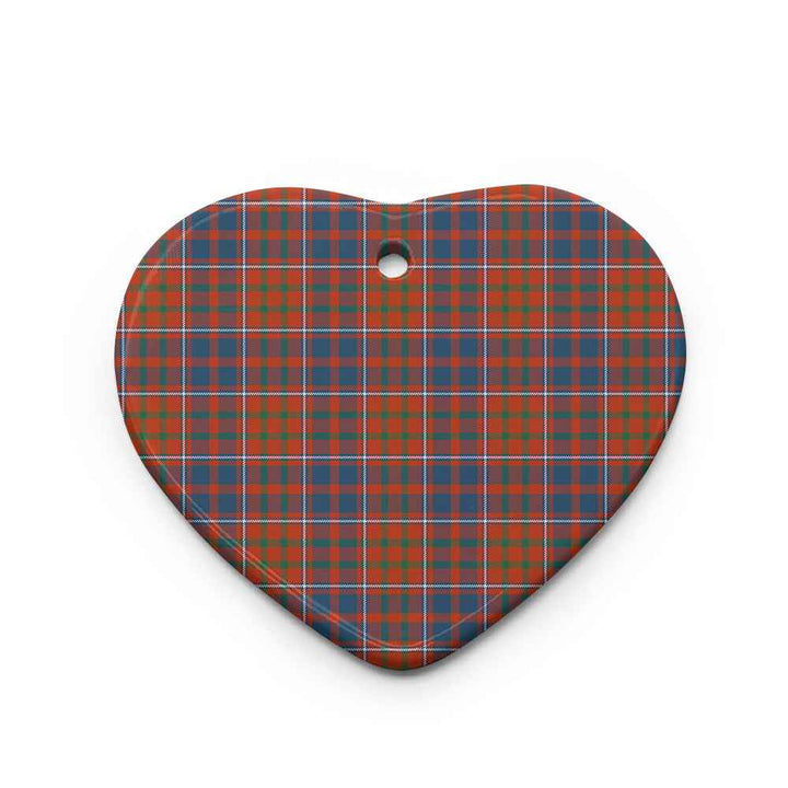Scottish Cameron of Lochiel Ancient Clan Tartan Ceramic Ornament Heart Shape Tartan Plaid