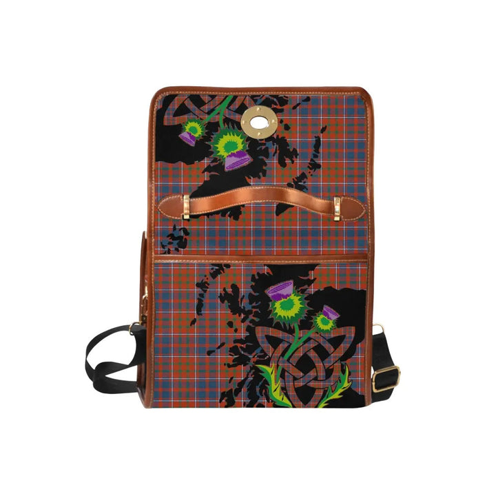 Scottish Cameron of Lochiel Ancient Clan Tartan Waterproof Canvas Bag With Thistle Tartan Plaid 6