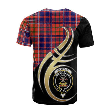 Scottish Cameron of Lochiel Modern Clan Crest Tartan T-Shirt Believe in Me Back Side Tartan Plaid