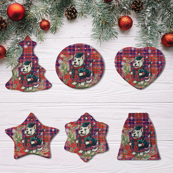 Scottish Cameron of Lochiel Modern Clan Tartan Ceramic Ornament Cute Scottish Terrier Dog All Style Tartan Plaid