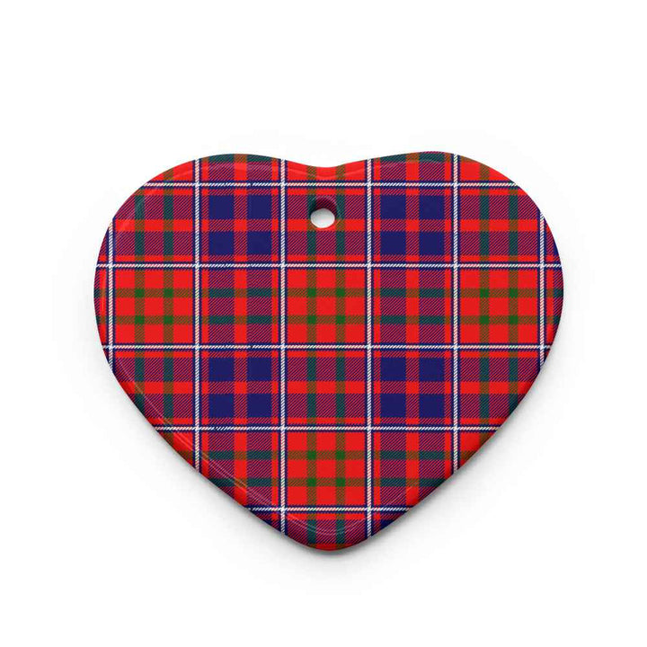 Scottish Cameron of Lochiel Modern Clan Tartan Ceramic Ornament Heart Shape Tartan Plaid