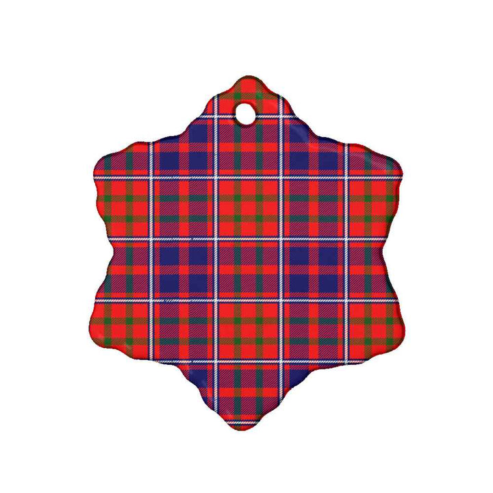 Scottish Cameron of Lochiel Modern Clan Tartan Ceramic Ornament Snow Flake Shape Tartan Plaid