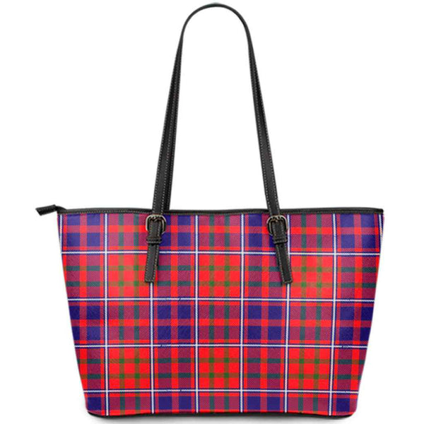 Scottish Cameron of Lochiel Modern Clan Tartan Leather Tote Tartan Plaid