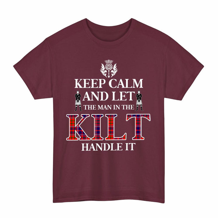 Scottish Cameron of Lochiel Modern Clan Tartan T-Shirt - Keep Calm Tartan Plaid Maroon Color