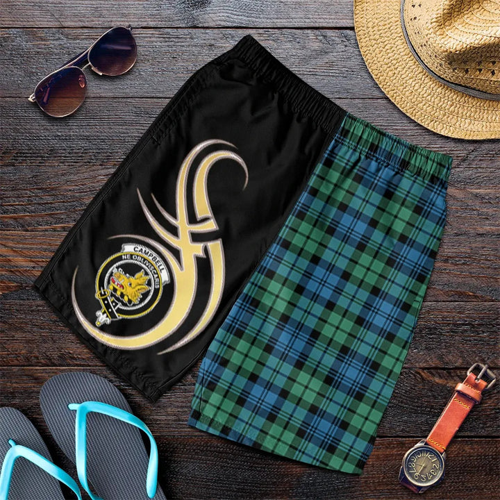 Scottish Campbell Ancient 01 Clan Crest Tartan Believe in Me Men's Shorts