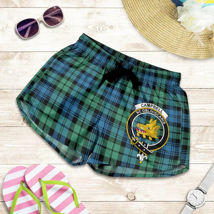 Scottish Campbell Ancient 01 Clan Crest Tartan Women Shorts