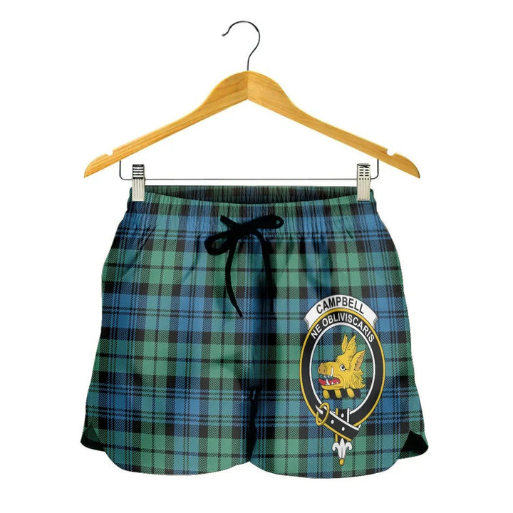 Scottish Campbell Ancient 01 Clan Crest Tartan Women Shorts