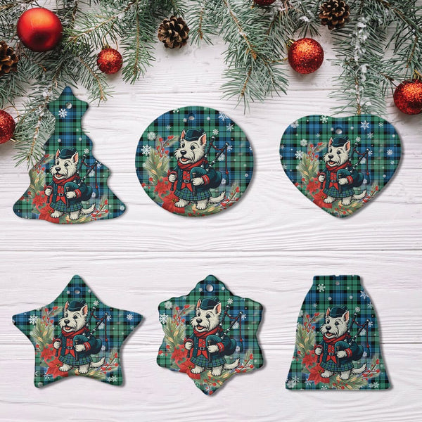 Scottish Campbell Ancient 01 Clan Tartan Ceramic Ornament Cute Scottish Terrier Dog All Style Tartan Plaid