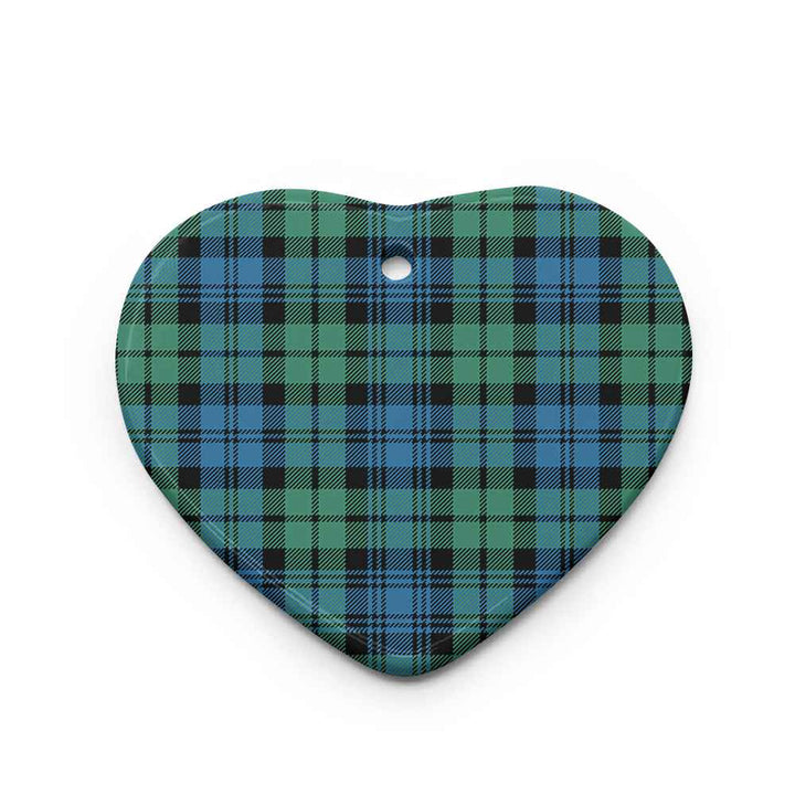 Scottish Campbell Ancient 01 Clan Tartan Ceramic Ornament Heart Shape Tartan Plaid