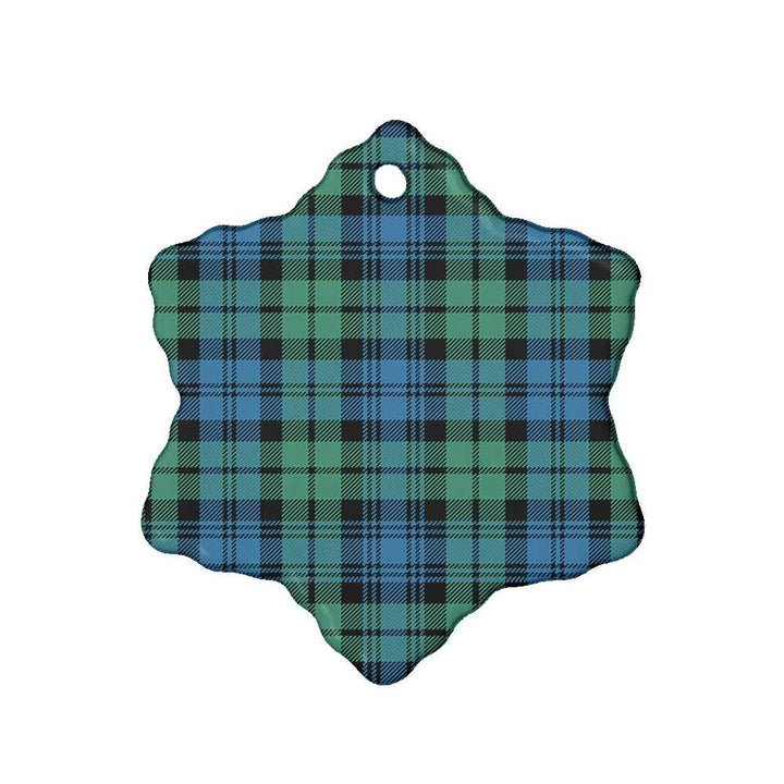 Scottish Campbell Ancient 01 Clan Tartan Ceramic Ornament Snow Flake Shape Tartan Plaid