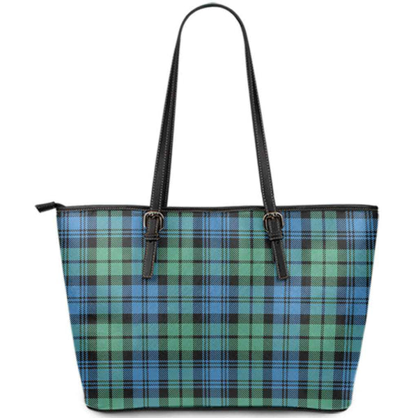 Scottish Campbell Ancient 01 Clan Tartan Leather Tote Tartan Plaid