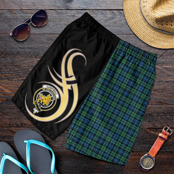 Scottish Campbell Ancient 02 Clan Crest Tartan Believe in Me Men's Shorts