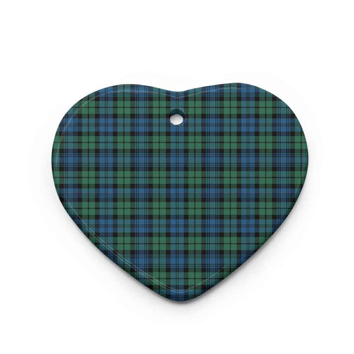 Scottish Campbell Ancient 02 Clan Tartan Ceramic Ornament Heart Shape Tartan Plaid