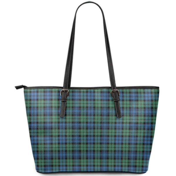 Scottish Campbell Ancient 02 Clan Tartan Leather Tote Tartan Plaid