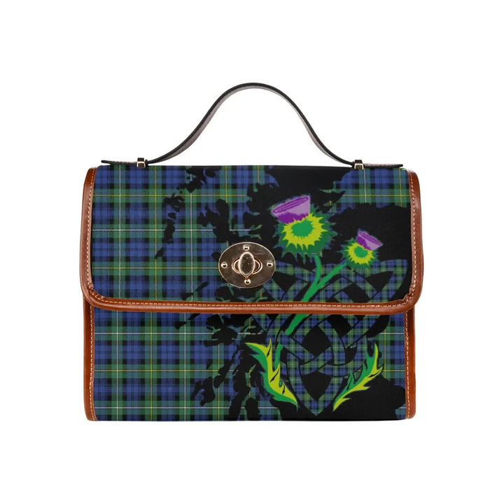Scottish Campbell Argyll Ancient Clan Tartan Waterproof Canvas Bag With Thistle Tartan Plaid 1