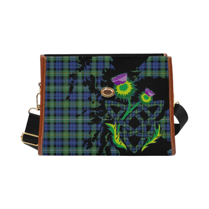 Scottish Campbell Argyll Ancient Clan Tartan Waterproof Canvas Bag With Thistle Tartan Plaid 2