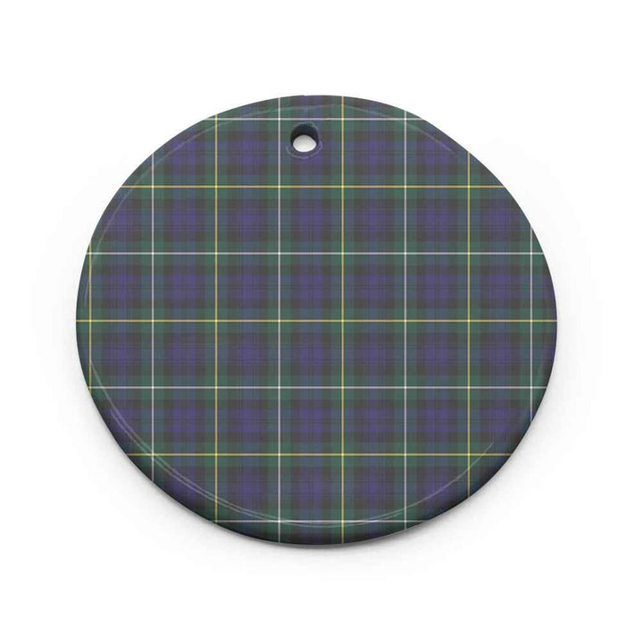 Scottish Campbell Argyll Modern Clan Tartan Ceramic Ornament Circle Shape Tartan Plaid
