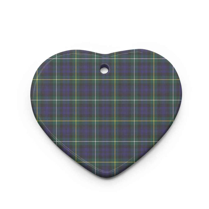 Scottish Campbell Argyll Modern Clan Tartan Ceramic Ornament Heart Shape Tartan Plaid