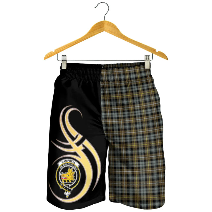 Scottish Campbell Argyll Weathered Clan Crest Tartan Believe in Me Men's Shorts
