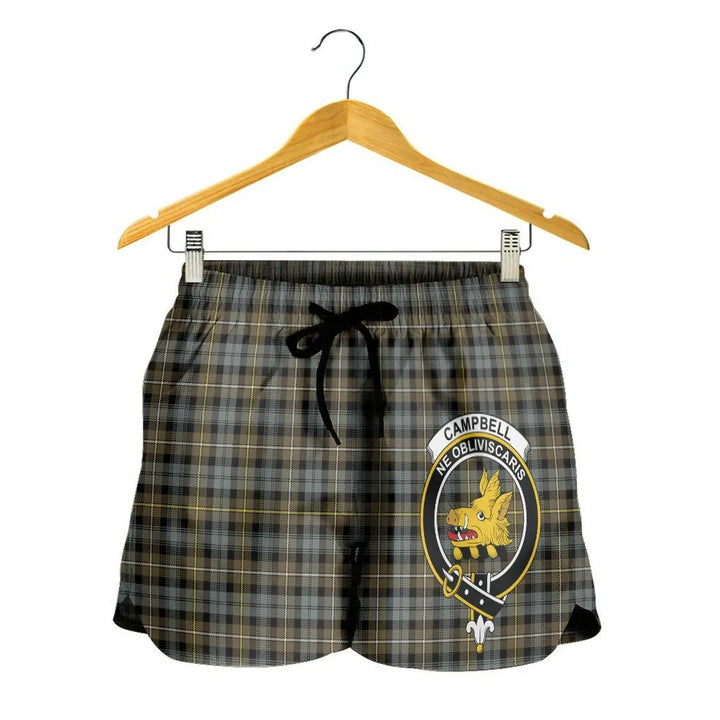 Scottish Campbell Argyll Weathered Clan Crest Tartan Women Shorts
