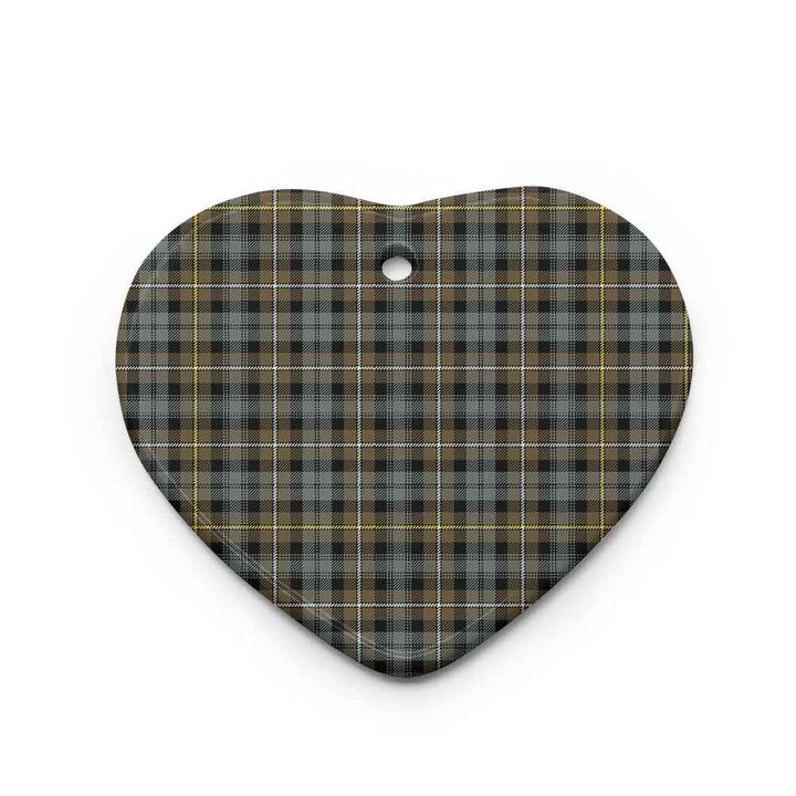 Scottish Campbell Argyll Weathered Clan Tartan Ceramic Ornament Heart Shape Tartan Plaid