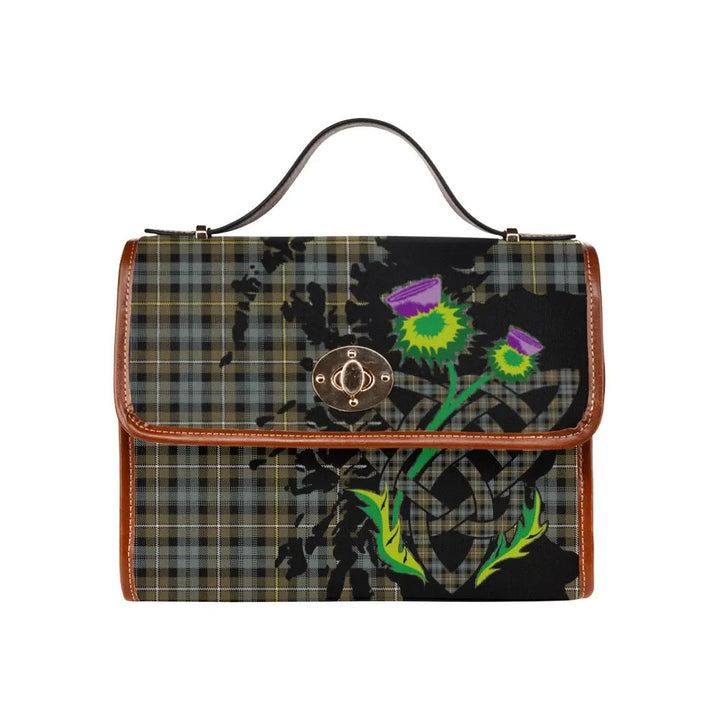 Scottish Campbell Argyll Weathered Clan Tartan Waterproof Canvas Bag With Thistle Tartan Plaid 1