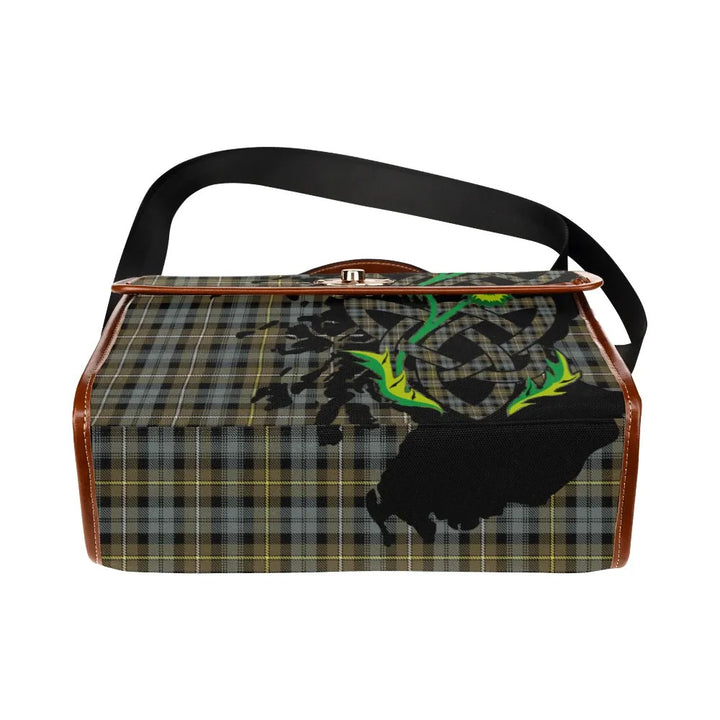 Scottish Campbell Argyll Weathered Clan Tartan Waterproof Canvas Bag With Thistle Tartan Plaid 5