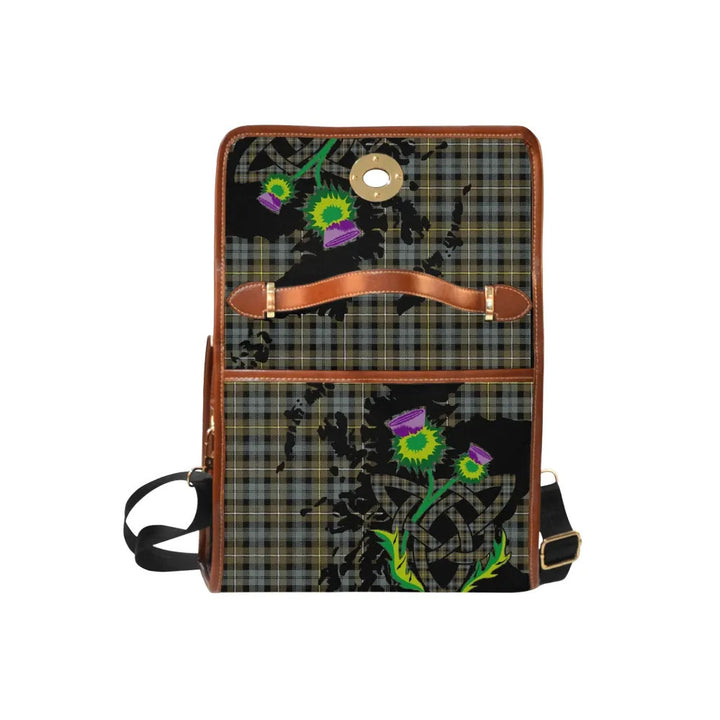 Scottish Campbell Argyll Weathered Clan Tartan Waterproof Canvas Bag With Thistle Tartan Plaid 6