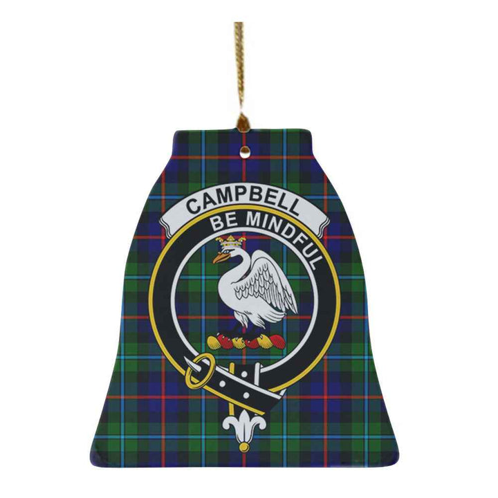 Scottish CampBell Shape Clan Crest Tartan Ceramic Ornament Bell Shape Tartan Plaid