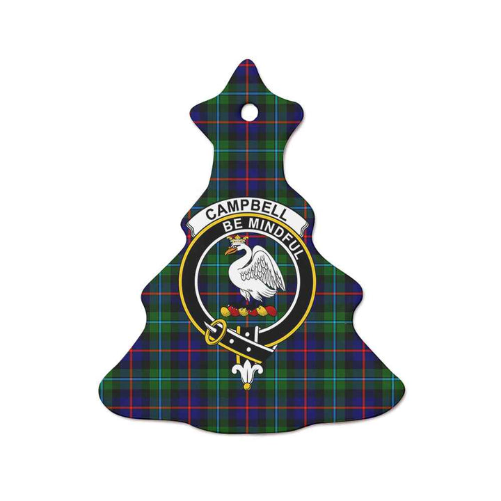 Scottish CampBell Shape Clan Crest Tartan Ceramic Ornament Tree Shape Tartan Plaid