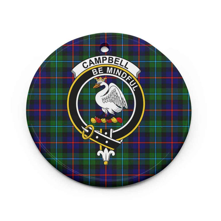 Scottish CampBell Shape Clan Crest Tartan Ceramic Ornament Circle Shape Tartan Plaid