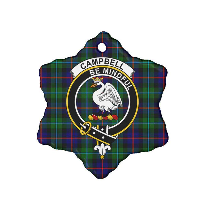 Scottish CampBell Shape Clan Crest Tartan Ceramic Ornament Snow Flake Shape Tartan Plaid