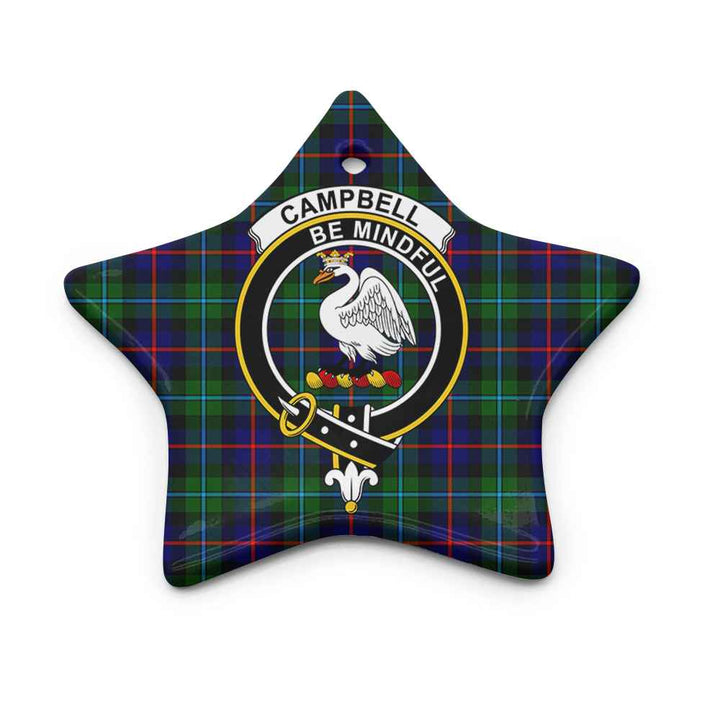 Scottish CampBell Shape Clan Crest Tartan Ceramic Ornament Star Shape Tartan Plaid