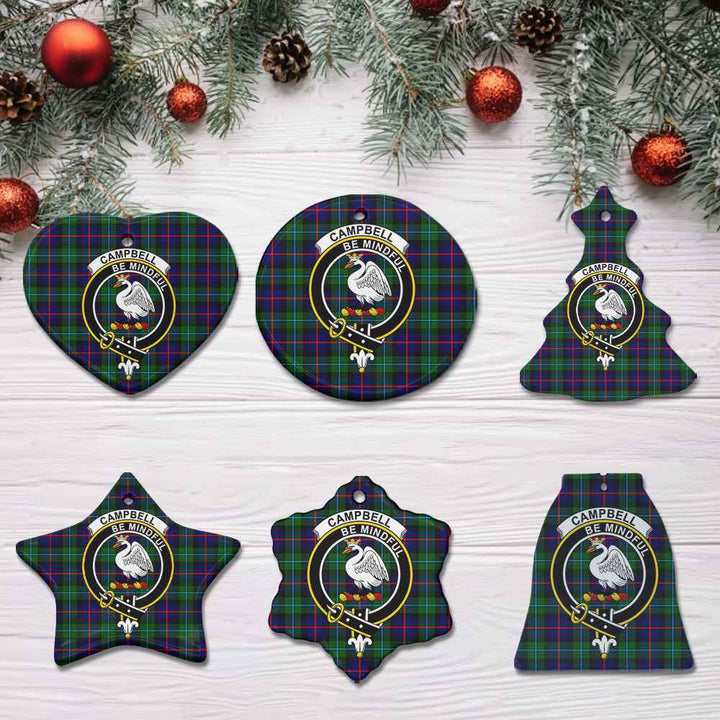 Scottish CampBell Shape Clan Crest Tartan Ceramic Ornament All Tartan Plaid