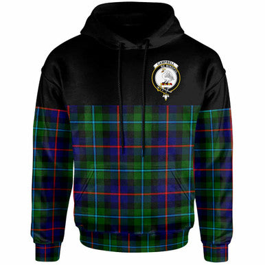 Scottish Campbell Clan Crest Tartan Hoodie - Horizontal Style Front Side Tartan Plaid